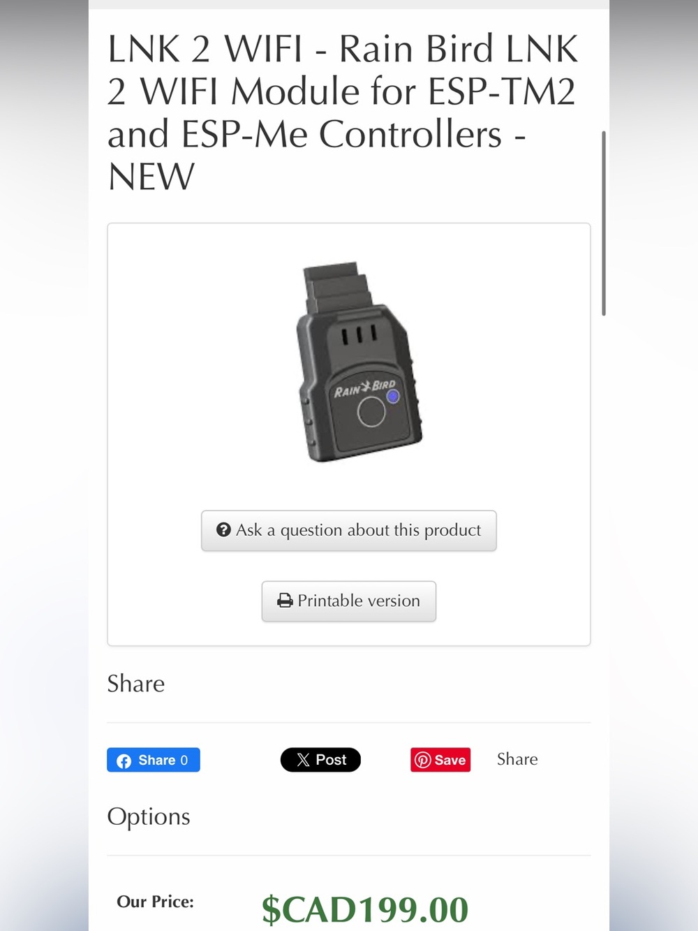 Rain Bird WiFi Link Module